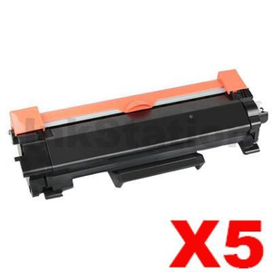 5 x Compatible Brother TN-2450 High Yield Toner Cartridge - 3,000 pages