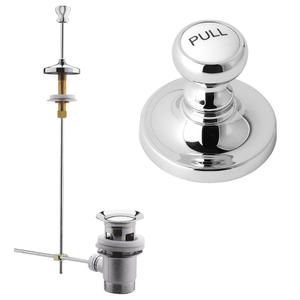 Hudson Reed Chrome Traditional Basin Pull Up Waste - White Indice
