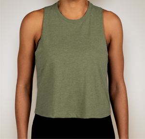 Bella + Canvas Women's Racerback Crop Tank Top - Heather Olive