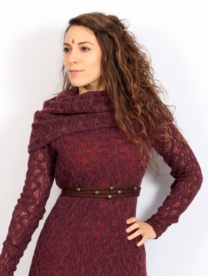 'Ceinture "Nazaëe", Tissu marron'