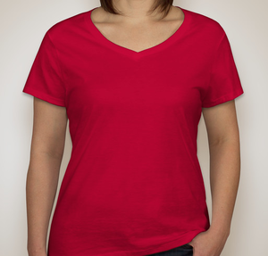 Hanes Women's Perfect-T V-Neck T-shirt - Deep Red