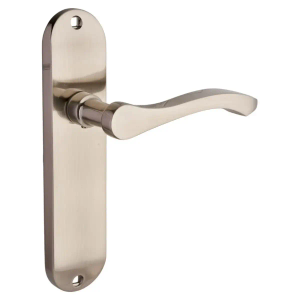 Capri Lever Door Handle on Backplate - Brushed Nickel - Internal - Pair - Designer Levers