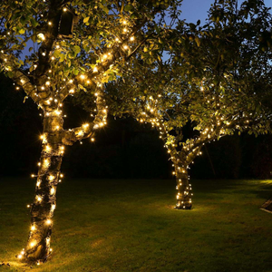 Connectable Outdoor String Lights on Black Rubber Cable