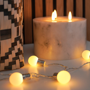 10 Mini Frosted Bulb Battery Festoon Lights 1.3m