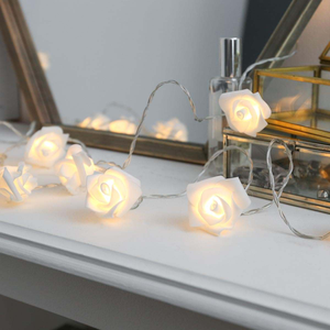 Battery Rose Fairy Lights, 20 Warm White LEDs, 3.8m
