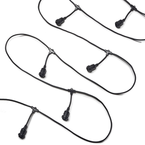 FestoonPro® 10m E27 Black Long Drop Festoon Belt, 10 Sockets, Connectable