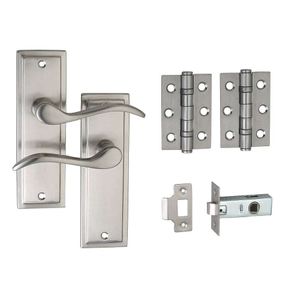 Berkeley Lever Latch Door Handle Pack - Satin Nickel - Handle/Hinges/Latch - Designer Levers