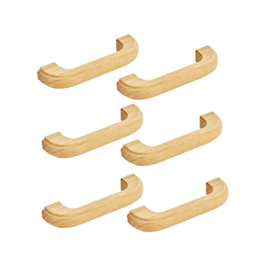 Wooden Etched Oak 96mm Cabinet Pull Handles - Pack of 6 - Elite Knobs & Handles