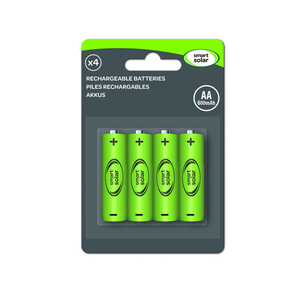 4 Pack Rechargeable Solar Batteries AA 600 mAh