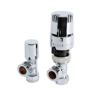 Milano - Chrome Thermostatic Angled Radiator Valves (Pair)