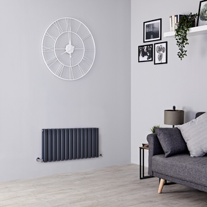 Milano Aruba - Horizontal Designer Radiator - Double Panel - 400mm x 826mm - Anthracite