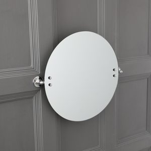Milano Elizabeth - Traditional Round Bathroom Mirror - Chrome