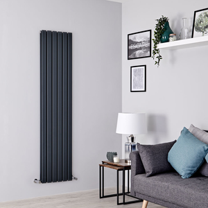 Milano Alpha - Flat Panel Vertical Designer Radiator - Double Panel - 1600mm x 420mm - Anthracite