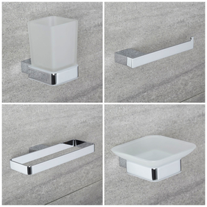 Milano Arvo - Modern 4 Piece Chrome Accessory Pack