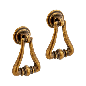Triangle Drop Style Cabinet Pull Handle - Antique Brass - 53mm - Pair - Elite Knobs & Handles