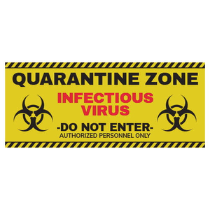 Quarantine Zone Halloween PVC Party Sign Decoration