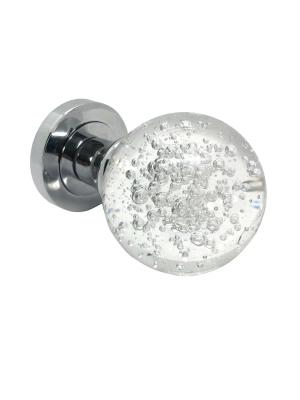 Bubbled Clear Glass Sprung Mortice Door Knob - Pair - Designer Levers