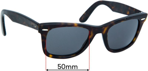 Sunglass Fix Replacement Lenses for Ray-Ban RB2140 New Wayfarer - 'New Wayfarer' on Right Arm - 50mm Wide