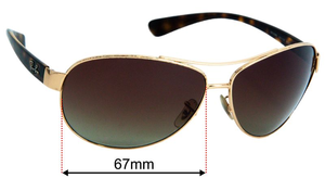 Sunglass Fix Replacement Lenses for Ray-Ban RB3386 - 67mm Wide