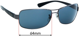 Sunglass Fix Replacement Lenses for Ray-Ban RB3379 - 64mm Wide