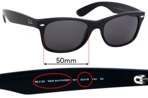 Sunglass Fix Replacement Lenses for Ray-Ban RB2132 New Wayfarer - 50mm Wide