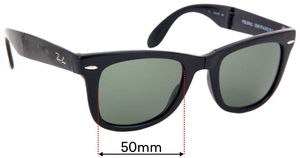Sunglass Fix Replacement Lenses for Ray-Ban RB4105 Folding Wayfarer - 50mm Wide