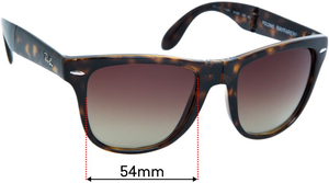Sunglass Fix Replacement Lenses for Ray-Ban RB4105 Folding Wayfarer - 54mm Wide