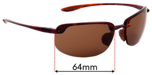 Sunglass Fix Replacement Lenses for Maui Jim MJ407 Ho'okipa - 64mm Wide