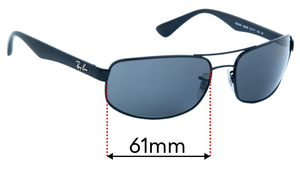 Sunglass Fix Replacement Lenses for Ray-Ban RB3445 - 61mm Wide