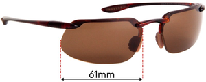 Sunglass Fix Replacement Lenses for Maui Jim MJ409 Kanaha - 61mm Wide