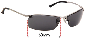 Sunglass Fix Replacement Lenses for Ray-Ban RB3183 Top Bar - 63mm Wide