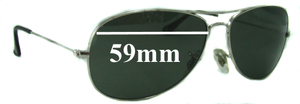 Sunglass Fix Replacement Lenses for Ray-Ban RB3362 Cockpit - 59mm Wide