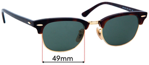 Sunglass Fix Replacement Lenses for Ray-Ban RB5154 Clubmaster - 49mm Wide