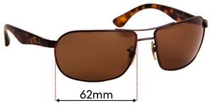Sunglass Fix Replacement Lenses for Ray-Ban RB3492 - 62mm Wide