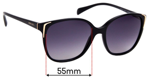 Sunglass Fix Replacement Lenses for Prada SPR01O *Measure Original* - 55mm Wide