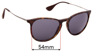 Sunglass Fix Replacement Lenses for Ray-Ban RB4171 Erika - 54mm Wide