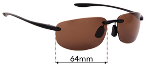 Sunglass Fix Replacement Lenses for Maui Jim MJ907 Ho'okipa - Rx - 64mm Wide