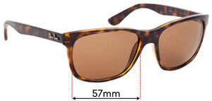 Sunglass Fix Replacement Lenses for Ray-Ban RB4181 - 57mm Wide