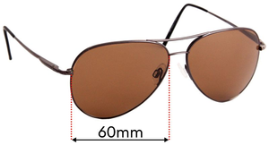 Sunglass Fix Replacement Lenses for Serengeti Medium Aviator - 60mm Wide