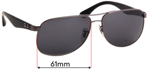 Sunglass Fix Replacement Lenses for Ray-Ban RB3502 - 61mm Wide