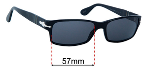 Sunglass Fix Replacement Lenses for Persol 2747-S - 57mm Wide