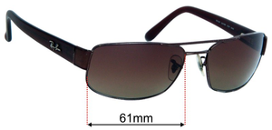 Sunglass Fix Replacement Lenses for Ray-Ban RB3188 - 61mm Wide