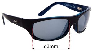 Sunglass Fix Replacement Lenses for Maui Jim MJ261 Surf Rider - 63mm Wide