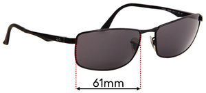 Sunglass Fix Replacement Lenses for Ray-Ban RB3498 - 61mm Wide