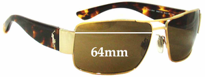 Sunglass Fix Replacement Lenses for Polo PH 3041 - 64mm Wide