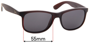 Sunglass Fix Replacement Lenses for Ray-Ban RB4202 Andy - 55mm Wide