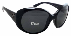 Sunglass Fix Replacement Lenses for Prada SPR26O &amp; PR26OS - 57mm Wide