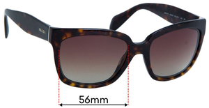 Sunglass Fix Replacement Lenses for Prada SPR07P &amp; PR07PS - 56mm Wide