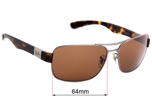 Sunglass Fix Replacement Lenses for Ray-Ban RB3522 - 64mm Wide