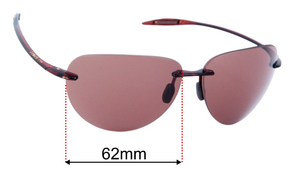 Sunglass Fix Replacement Lenses for Maui Jim MJ421 Sugar Beach - 62mm Wide